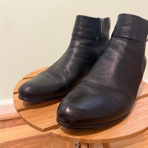 Black Leather Ankle Boots